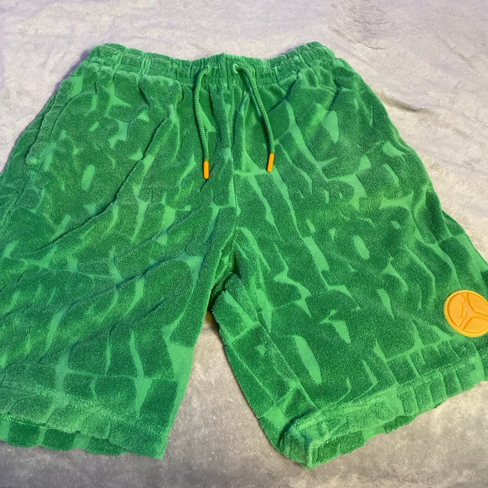 Jordan Green Patterned Kids Shorts